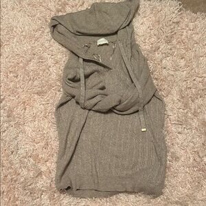 Cyrus Taupe Cowl Neck Sweater